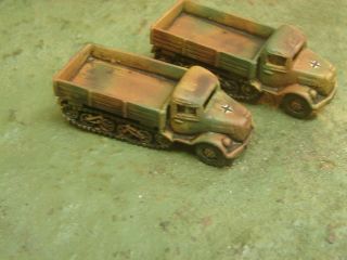 Flames Of War Painted German Maultier Halftrack Truck X2.  Resin Hull