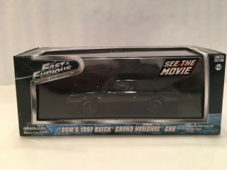 Greenlight Fast & Furious Buick Grand National 1/43 Scale Diecast Model Rare Htf