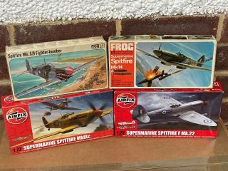 Airfix & Frog 1/72 Supermarine Spitfire Kits X 4,  Various.