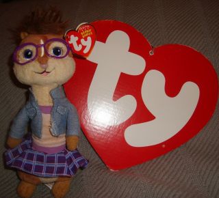 Ty Jeanette Alvin And Chipmunks Squeakquel Beanie Baby 7 " Mwct Toy 2010