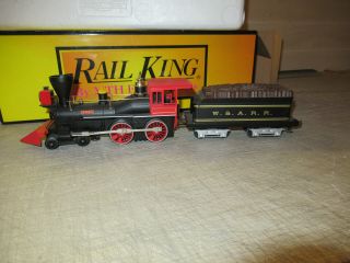 Mth Rail King W.  A.  R.  R.  4 - 4 - 0 General Steam Engine Loco - Runs - Smokes,  Whistle