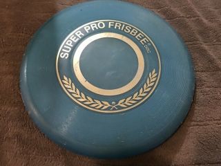 Vintage Pro Frisbee Disc Wham - O 1975 Blue W/ Gold Lettering