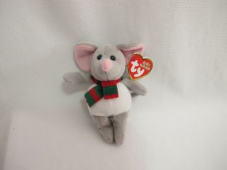 Nwt Ty Baby Beanies Holiday Tinsel Scarf Mouse (2009)