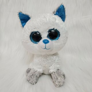 9 " Ty Beanie Boos Frost Arctic Fox Blue Eyes Medium Plush Bean Bag Toy B217
