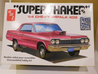 64 Chevy Impala 409,  Shaker Street Rod Model Kit,  Unmade,  1/25 Scale,  Amt