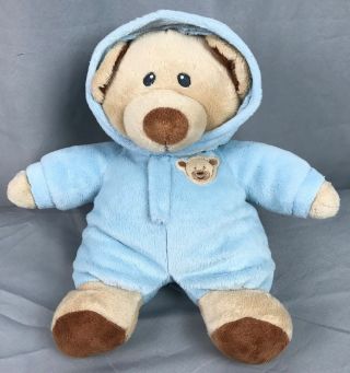 Ty Pluffies Blue Brown Pj Teddy Bear Pajamas Baby Bear 2016 Stuffed Plush 10 "