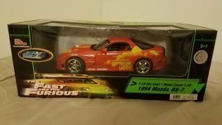 1:18 Scale Racing Champions Ertl 2 Fast 2 Furious 1994 Mazda Rx - 7