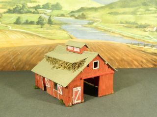 Ho 1:87 Built Model Building Old Red Barn Painted