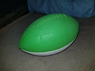 Vintage Parker Brothers Official Nerf Football Made In Usa - Green & White Rare