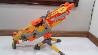 Nerf Vulcan Ebf - 25 With Ammo Box Tripod With Standard Issue Nerf Dart Clip