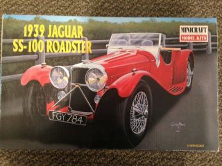 1939 Jaguar Ss - 100 Roadster Minicraft Model Kits 1/16 Scale