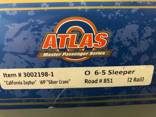Atlas O 2 - Rail California Zephyr 3002198 - 1 Wp Silver Crane 851 6 - 5 Sleeper