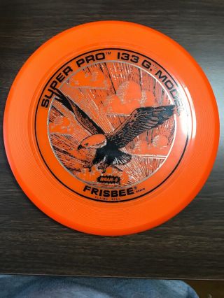 Vintage 1980 Wham - O Orange Pro 133 G Model Frisbee 10 " Flying Disc Eagle