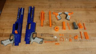 Nerf Raider CS 35 Blaster Rifle and Stock,  2 Clips and EXTRA Parts 2