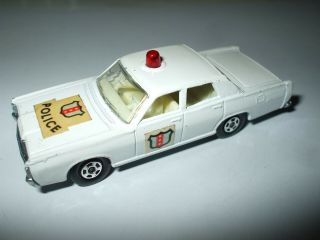 Matchbox Lesney Superfast 55 Mercury Police Car White Red Roof Light Vnmint