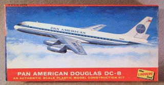 Lindberg Approx 1/231 Pan American Douglas Dc - 8 Rare Vintage Plastic Model Kit
