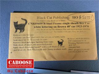 Black Cat Publishing Ho Scale Decals For Cn 40 