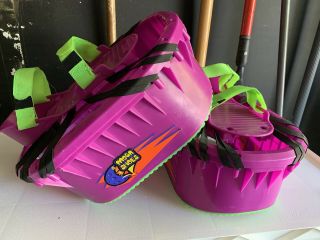 Vintage Big Time Toys Moon Shoes Green Purple Anti - Gravity Trampoline Jump Boots