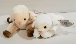 Ty Beanie Babies " Fleece " & " Ewey " The Lambs