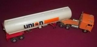 Vintage Union 76 Semi Tractor Trailer Gas Tanker 1/50 Scale Hong Kong 1970 ' s QQ 2