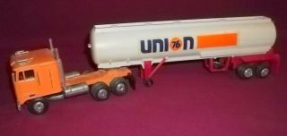 Vintage Union 76 Semi Tractor Trailer Gas Tanker 1/50 Scale Hong Kong 1970 ' s QQ 3