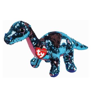 Ty Beanie Boos Flippables 9 " Medium Tremor Color Changing Sequins Dinosaur Plush