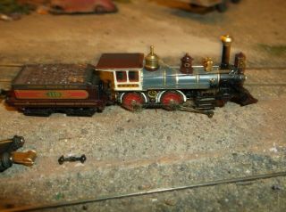 N Scale Junk / Parts Steam Locomotive 4 - 4 - 0 And Tender