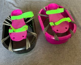 Vintage Big Time Toys Moon Shoes Green Purple Anti - Gravity Trampoline Jump Boots