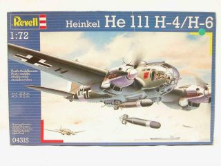 1/72 Revell Heinkel He 111 H - 4/h - 6 German Ww2 Plastic Scale Model Kit Complete
