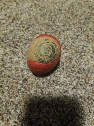 Vintage Wham O Leather Hacky Sack Official Footbag Brick Red White