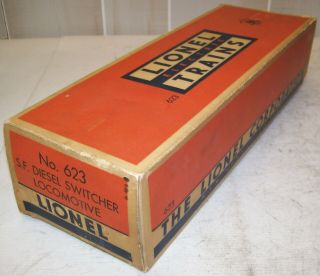 Lionel Postwar 623 S.  F.  Diesel Switcher 623 - 15 Box Only Missing Flaps