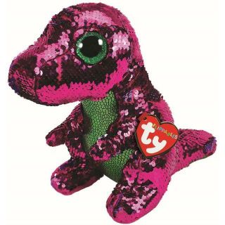 Ty Beanie Boos Flippables 9 " Stompy The Color Changing Sequins Dinosaur Medium