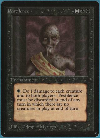 Pestilence Beta Pld - Sp Black Common Magic Gathering Card (id 93288) Abugames