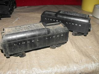 2 Vintage Lionel Train Coal Tender Cars