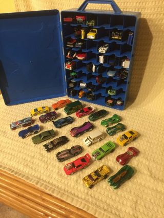 vintage hot wheels case with 57 cars 2