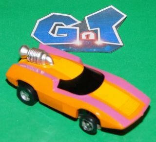 Aurora Afx Tomy Turbo Turnon Orange Pink Yellow Slot Car Ho Running Chassis
