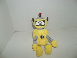 2011 Ty Yo Gabba Gabba Yellow Plex Robot Plush Beanie Baby 10 " Tall