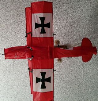 Red Baron Kite German Plane Vintage War Plane WW2 WWII Iron Cross Red Black 3