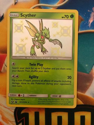 Scyther Sv1/sv94 Shiny Shining Holo Foil Pokemon Card Hidden Fates Nm