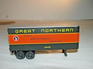 HO Great Northern Railways 6145 Orange & Black Piggyback Semi Trailer 3 1/4 