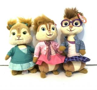 Ty Plushthe Chipmunks Chipettes Girls Beanie Babies Brittany Eleanor Jeanette