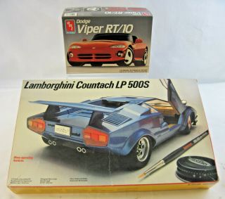 Lamborghini Countach Lp500s 1:20 Scale & Dodge Viper Rt/10 1:25 Scale Model Kits