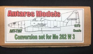Conversion Set For Me 262 W - 3 - Antares Models Ant - 7207 - 1/72 Scale Resin Kit