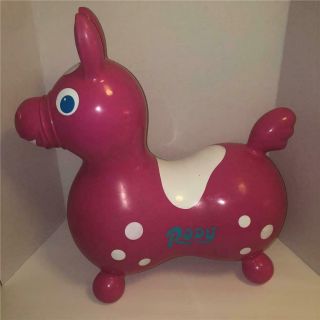 Vintage Ledra Pink 1984 Rody Horse Ride On Bouncing Toddler Pony Italy