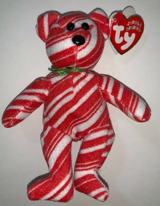 Ty Jingle Beanie Baby Peppermint The Bear Walgreens Exclusive 5.  5”