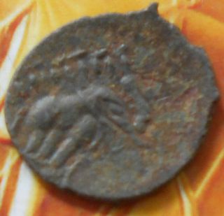 Ancient India - Satavahana / Banavasi - Elephant / Bull - Potin Metal Coin - Ai24