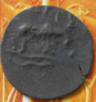 Ancient India - Satavahana / Banavasi - Elephant / Bull - Potin Metal Coin - Ai31