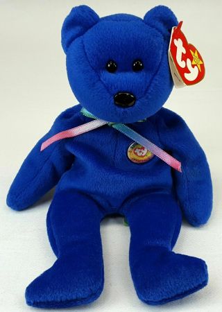Ty Beanie Babies Clubby Official Club Bear 1998 Royal Blue Retired