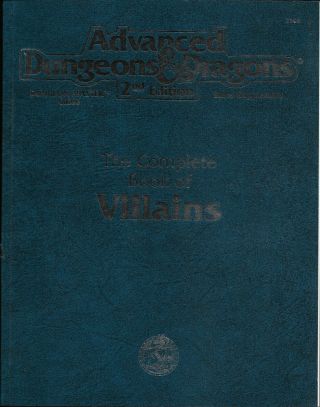 The Complete Book Of Villains Ad&d 2nd Ed Tsr 2144 1994 Used: