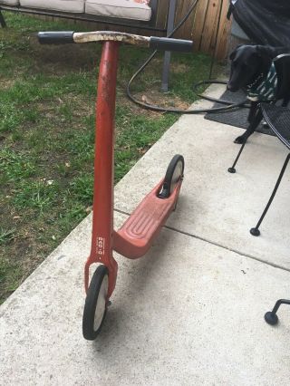 Vintage Radio Red Metal Scooter